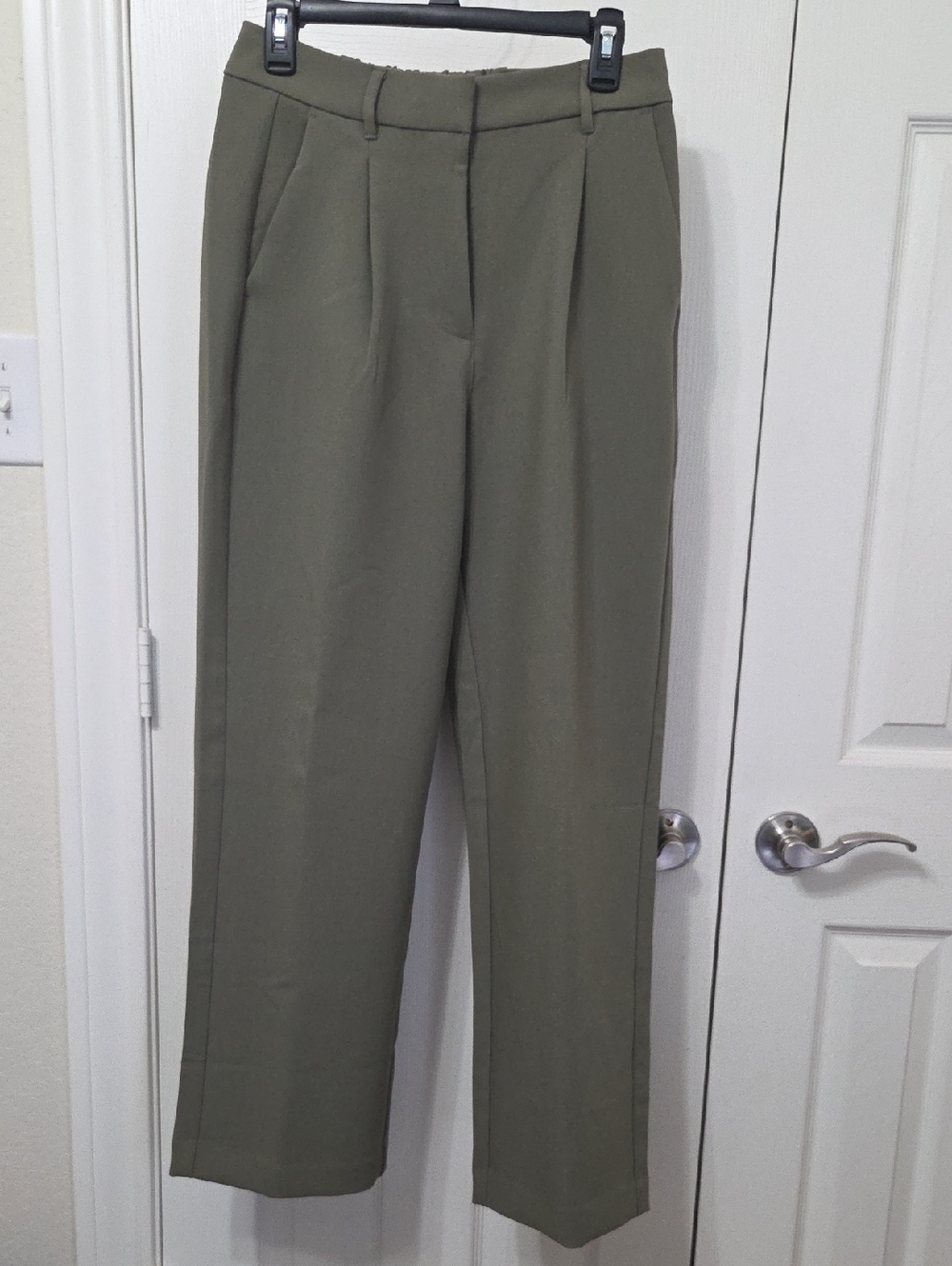 Old Navy Olive Green High-Rise Pleated Trousers